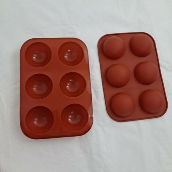 Silicone Chocolate Bomb Baking Molds Semi Sphere Domes 2 Pieces 6 cavity each - Picture 2 of 5